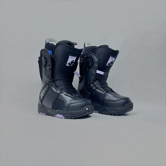 Burton Mint Women’s Black & Purple Snowboard Boots - Size 4